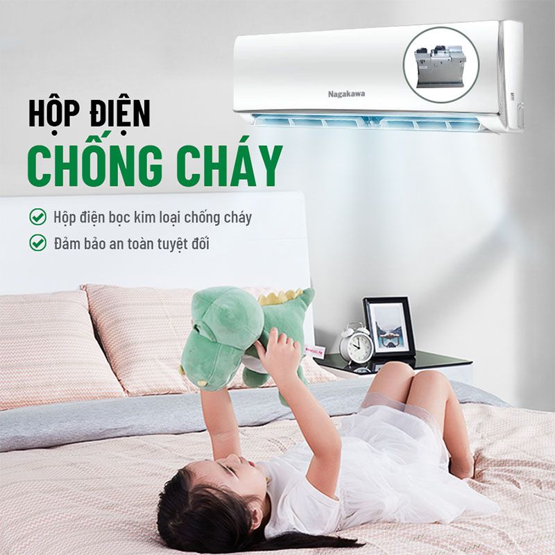 Điều hoà Nagakawa trang bị hộp điện chống cháy an toàn