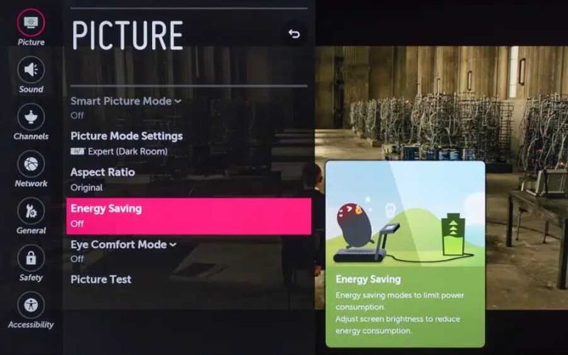 Tắt chế độ tiết kiệm điện trên tivi LG