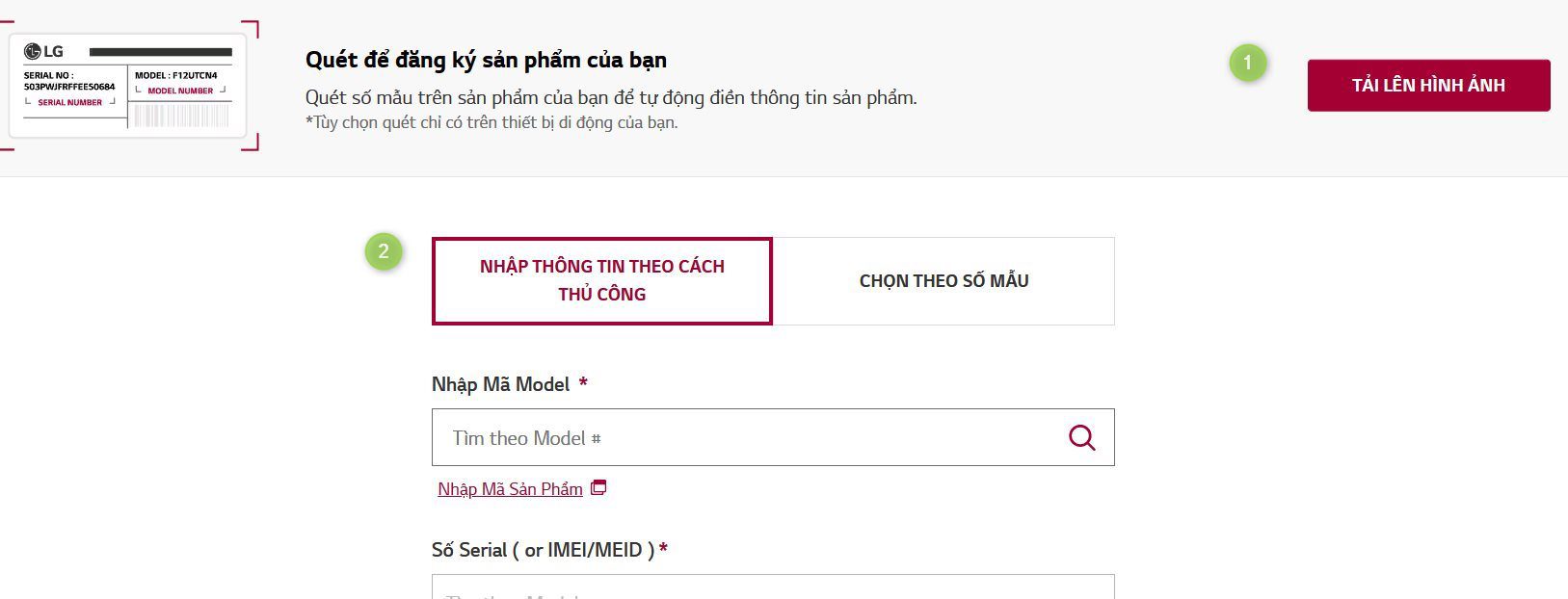 nhập thông tin máy giặt, tivi, tủ lạnh, điều hòa, máy sấy lg