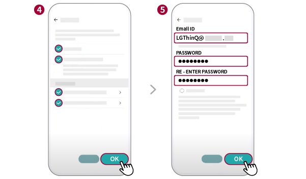 Nhập (email) và mật khẩu để tạo tài khoản.