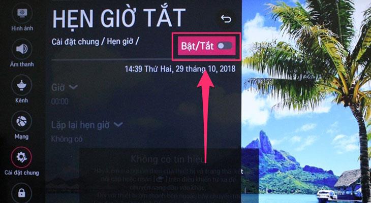  Nhấn "Bật/Tắt