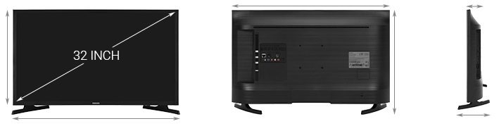 tivi 32 inch dài rộng bao nhiêu