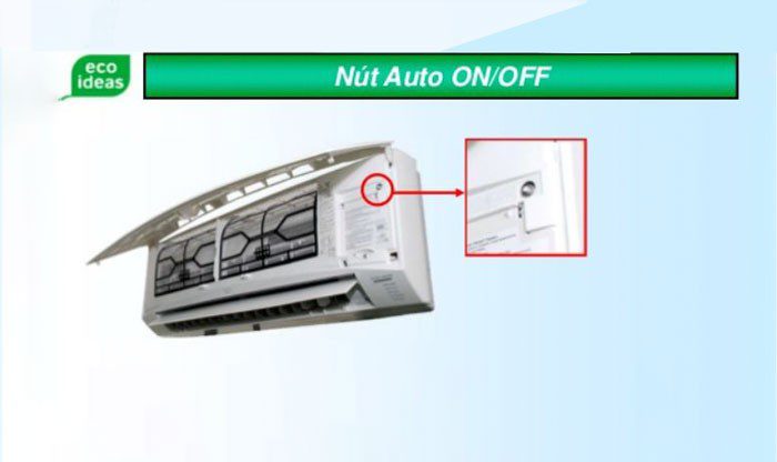 Cách 2: Sử dụng nút nguồn trên dàn lạnh Cách 2: Sử dụng nút nguồn trên dàn lạnh