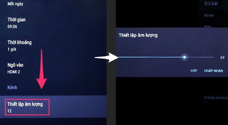 Hẹn giờ tắt, bật cho tivi Sony