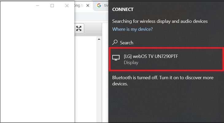 Chọn TV mà bạn muốn kết nối.