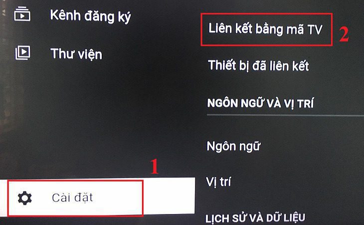 cach-lay-ma-ghep-noi-tivi-va-chieu-video-youtube-t-2-jpg chọn vào mục Liên kết bằng mã TV.