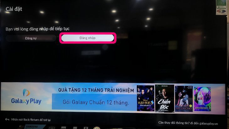 Cách đăng nhập tài khoản ứng dụng Galaxy Play Hướng dẫn đăng nhập tài khoản ứng dụng Galaxy Play - bước 2