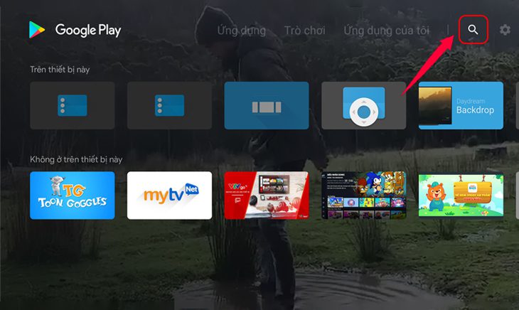 Vào biểu tượng tìm kiếm