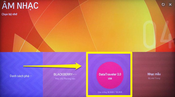 cách nghe nhạc bằng USB trên tivi LG