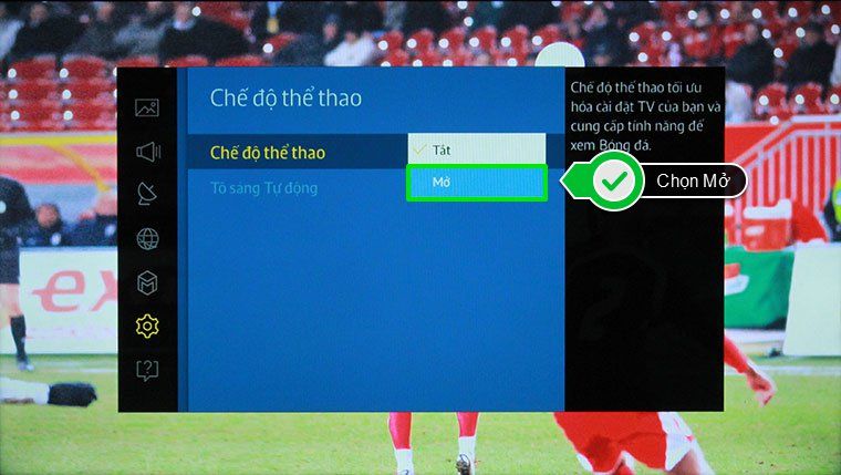 2. Cách bật chế độ bóng đá trên tivi Samsung