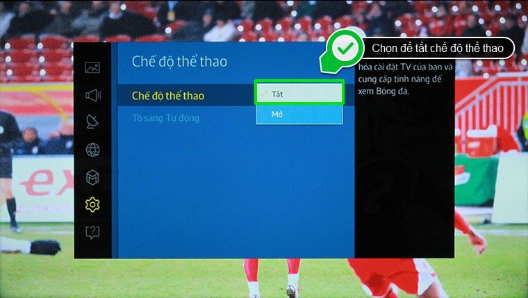 2. Cách bật chế độ bóng đá trên tivi Samsung
