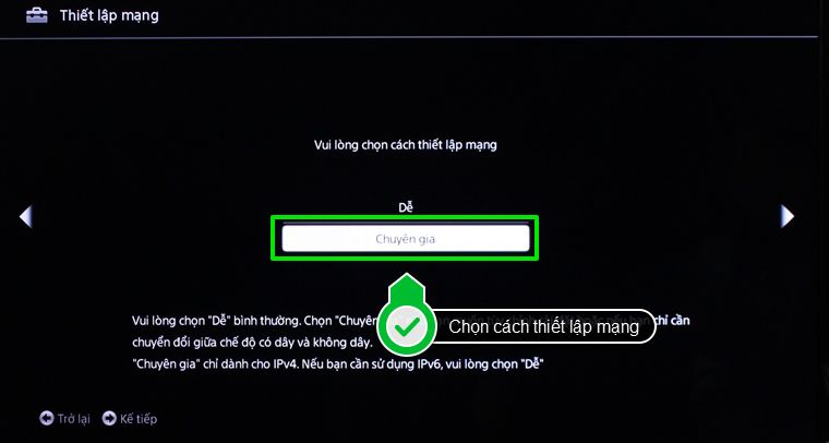 Các bước để có thể cài đặt IP và DNS mạng cho Internet tivi Sony