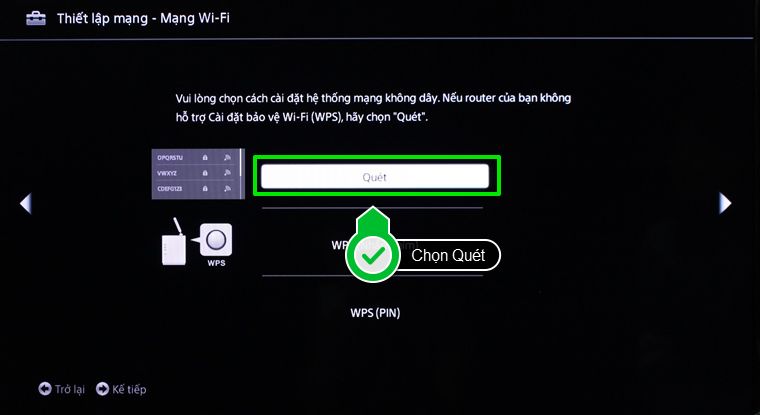 Các bước để có thể cài đặt IP và DNS mạng cho Internet tivi Sony