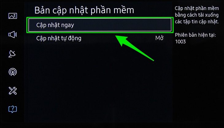 Cách cập nhật phần mềm tivi Samsung bằng Internet