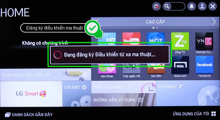 2. Các bước để có thể nhanh chóng đăng ký Magic Remote với Smart tivi LG