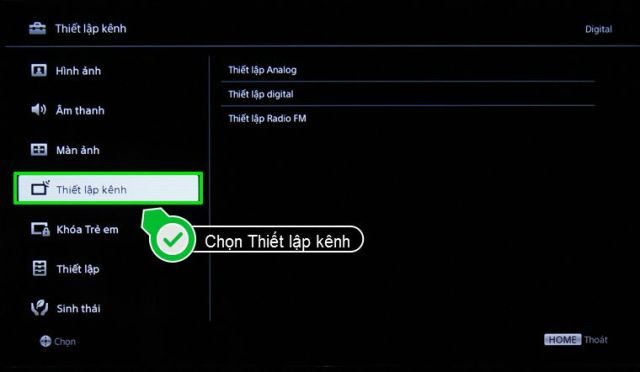 Các bước dò kênh tivi Sony thường_2