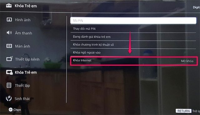 Cách khóa trẻ em vào mạng ngay trên Smart tivi