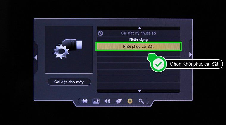 Các bước để có thể khôi phục cài đặt gốc và thực hiện thiết lập lại từ đầu trên tivi Sharp