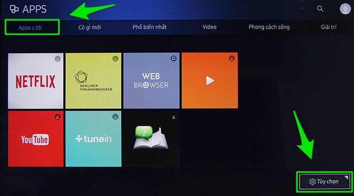 Cách xoá ứng dụng/app trên Smart tivi Samsung