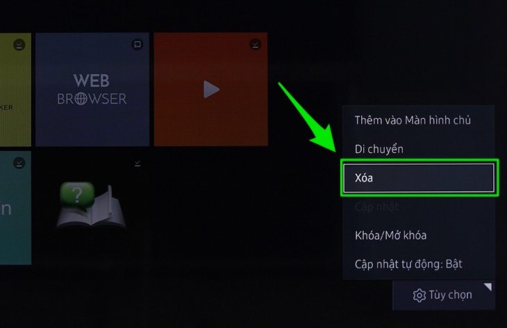 Cách xoá ứng dụng trên Smart tivi Samsung