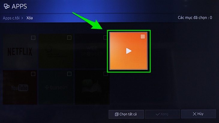 Cách xoá ứng dụng trên Smart tivi Samsung