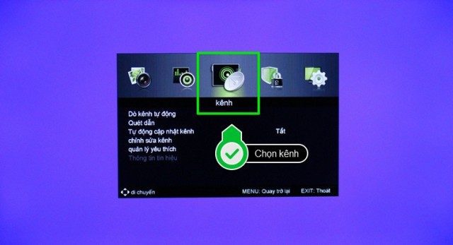 Các bước để tiến hành dò kênh trên tivi Asanzo thường