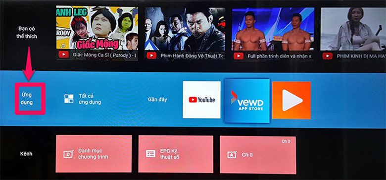 cách tải ứng dụng trên tivi Sony - smart tivi sony 2018