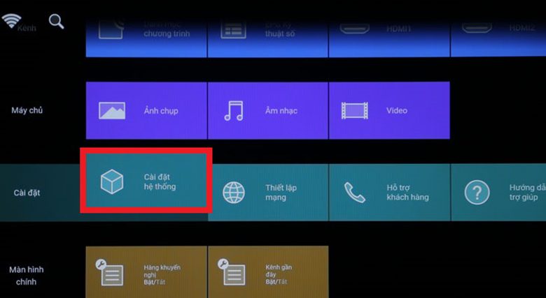 reset smart tivi sony khắc phục tivi bị mất màu bước 1