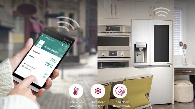 Tủ lạnh LG dùng tiện lợi hơn với tính năng điều khiển từ xa thông qua điện thoại