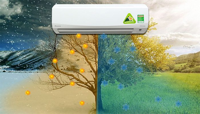 Điều hòa 2 chiều làm lạnh và sưởi ấm, được sử dụng quanh năm