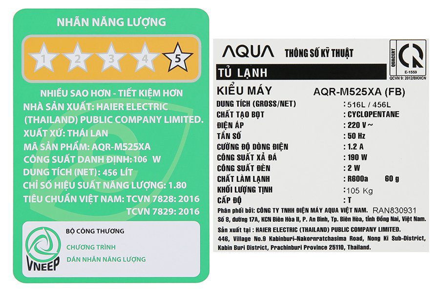 Công Suất Tiêu Thụ điện Của Tủ Lạnh