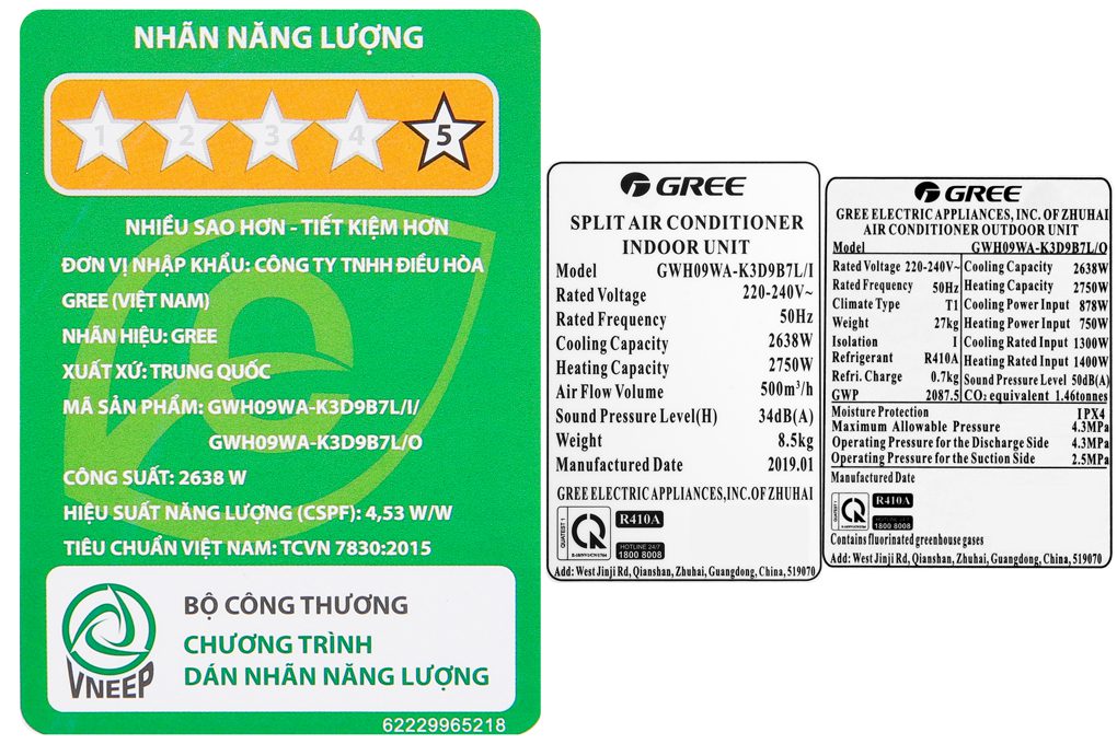 Công suất điều hòa 2 chiều