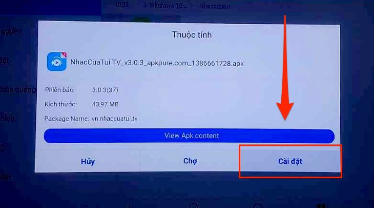 Cài đặt file apk trên Android tivi Sony