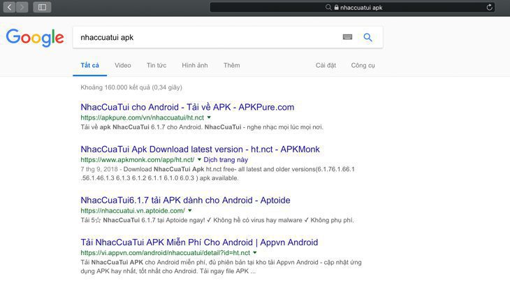 Bạn có thể tải file apk từ các trang mạng