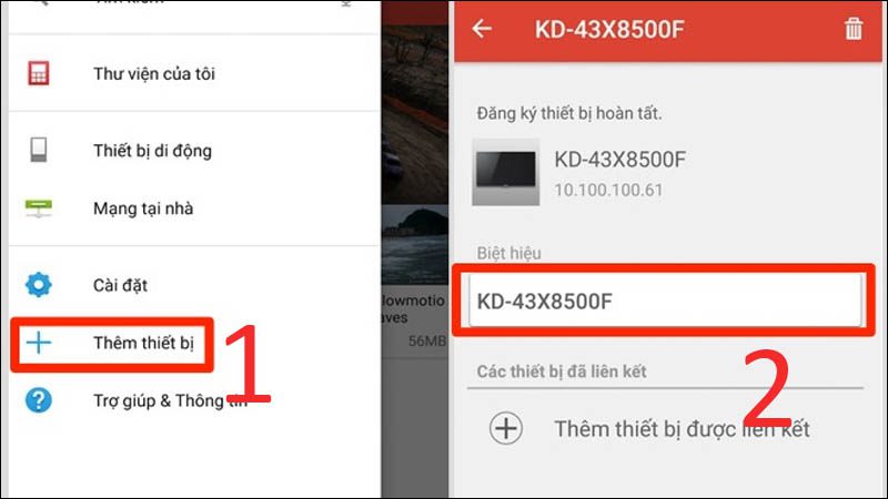 Tìm thiết bị muốn kết nối
