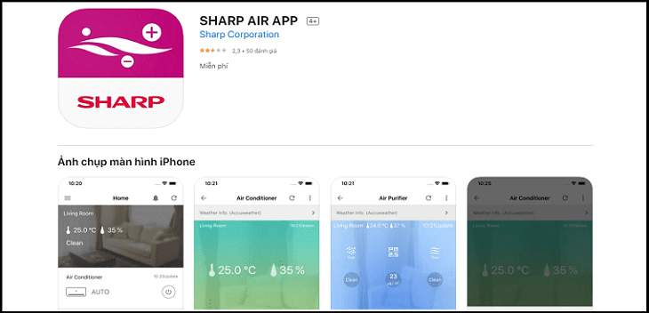 App remote máy lạnh Sharp - Sharp AIR APP