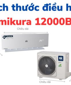 Kích thước điều hòa Sumikura 12000BTU