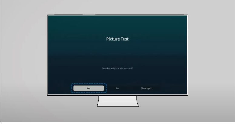 Kết thúc tự chẩn đoán lỗi hình ảnh trên tivi Samsung