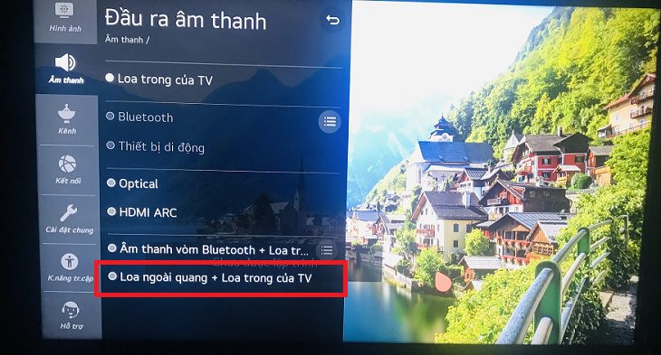 Chọn loa ngoài quang Loa trong TV. Chọn loa ngoài quang Loa trong TV.