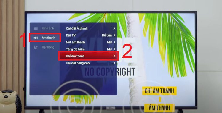 Chọn mục Âm thanh > Chọn mục Chỉ âm thanh.