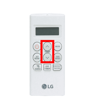 Bước 3: Nhấn Temp mũi tên lên ▲ để tăng hoặc nhấn nút mũi tên xuống ▼ để giảm nhiệt độ 