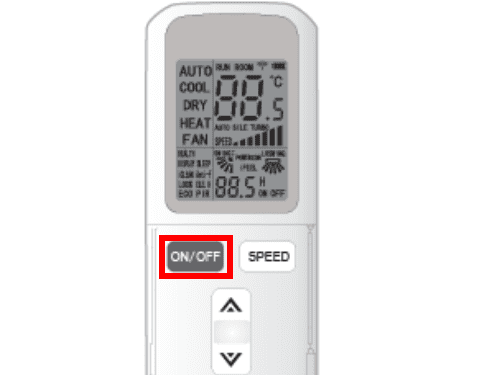 Nhấn Nút On Off để Mở điều Hoà Ecool