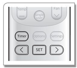 Nhấn nút mũi tên trái/ phải để thiết lập thời gian.