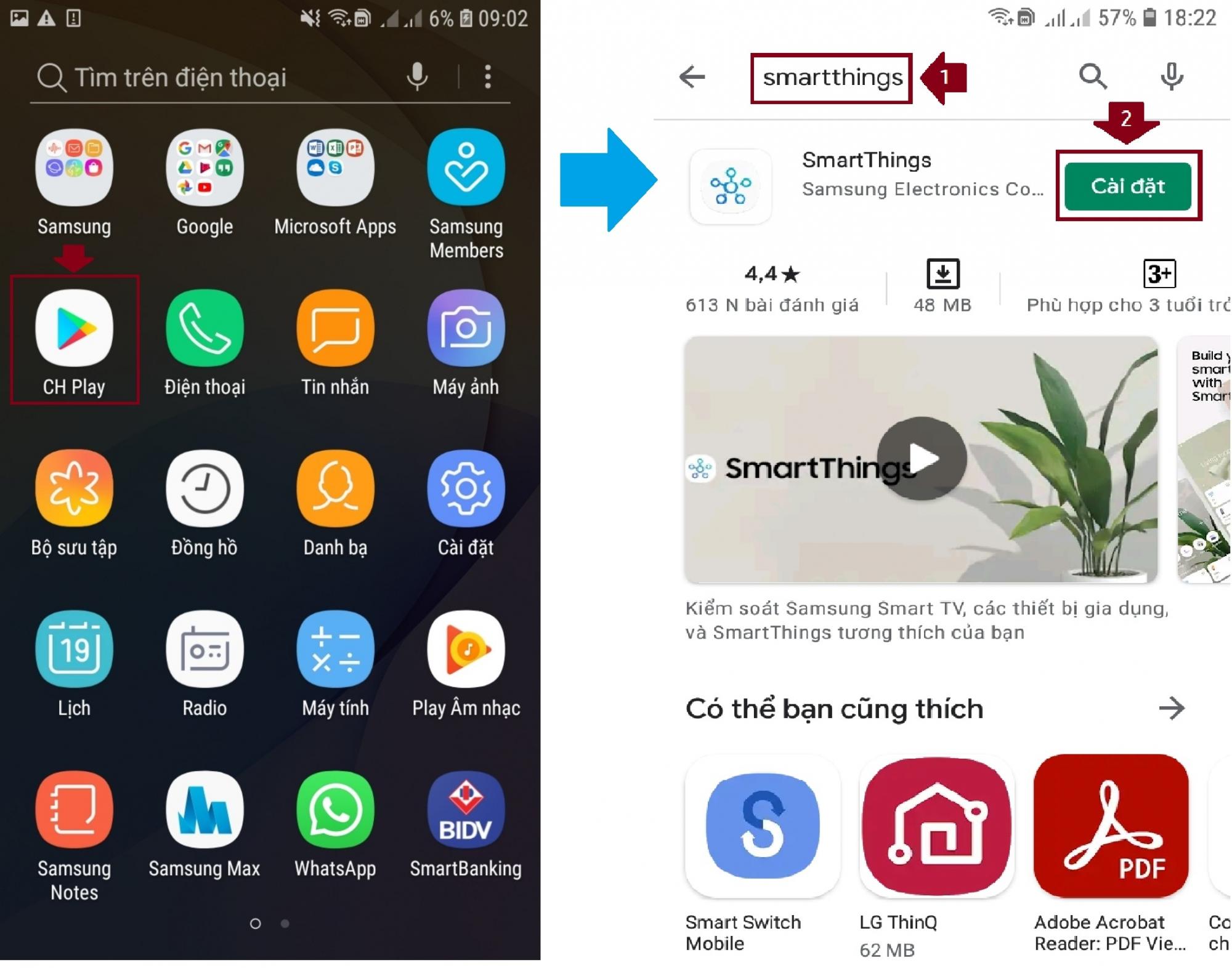 kết nối máy giặt samsung với điện thoại