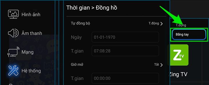 Tivi TCL không vào xem được Youtube do bị lỗi ngày giờ hệ thống