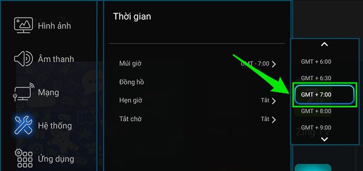 Tivi TCL không vào xem được Youtube do bị lỗi ngày giờ hệ thống