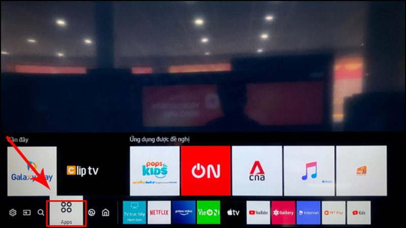 Chọn mục Apps Chọn mục Apps