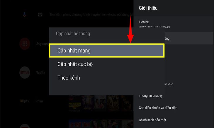 Tivi TCL không vào được Youtube do hệ điều hành đã cũ