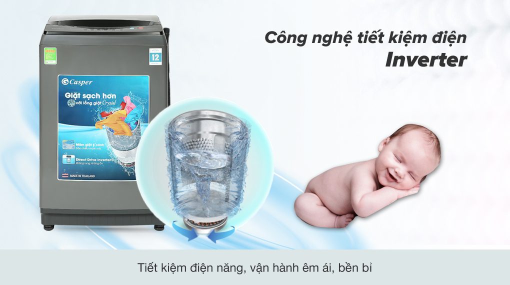 Dòng máy giặt cửa trên Casper - Công nghệ Inverter Dòng máy giặt cửa trên Casper - Công nghệ Inverter
